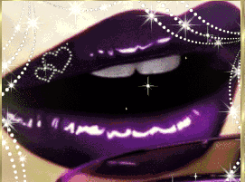 Gif animé bouche violette